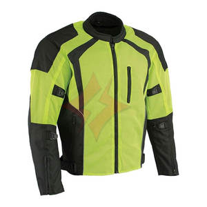 Veste de moto en Cordura pour motards, garçons, veste de protection pour la conduite, vert fluo, respirante, imperméable, blindée, course, toutes saisons - Product Image 1