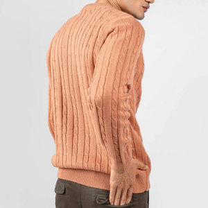 Pulls pour hommes, couleur unie, col rond, coupe slim, tricotés, respirants - Product Image 2