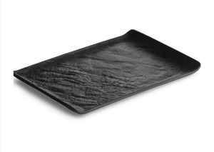 Plateau de service rond en aluminium noir, design moderne, luxe, fait main, personnalisable, pour mariage et fête, haute qualité - Product Image 3