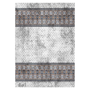 Tapis de salon en chenille gris argenté moderne vintage imprimé numériquement, lavable en machine, antidérapant - RUGS DEPOT LXDP-0833 (vente en gros) - Product Image 1