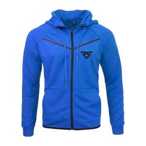Manufacturer Wholesale Men's Gym Tracksuit Custom Logo OEM 100% Cotton <b>Hoodie</b> <b>Plain</b> Zipper Casual High Quality Different Colour - Product Image 4