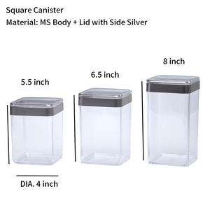 Holar-recipiente de plástico transparente para alimentos, organización de almacenamiento prémium, tapa de plata cuadrada, hecho en Taiwán - Product Image 2