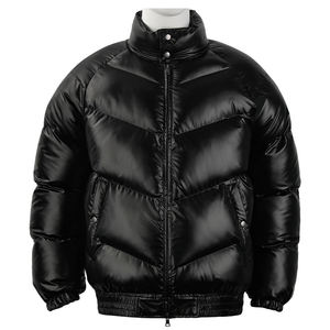 Veste d'hiver noire personnalisée en duvet rembourrée à bulles pour hommes Veste d'hiver noire respirante légère et chaude rembourrée - Product Image 6