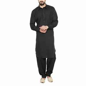 Meilleure vente Qualité supérieure Hommes Décontracté Kurta Shalwar Kameez Élégant Noir Eid Pakistanais Robe indienne - Product Image 5