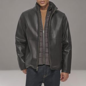 Veste de mode pour homme en cuir véritable 100% toile imperméable respirante coupe-vent, design tendance, coupe ample personnalisée - Product Image 2