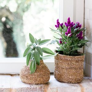 Handwoven Jute Rope Plant Pot Basket with <b>Stand</b> Unique Design Indoor and Outdoor <b>Wicker</b> <b>Planter</b> Basket Made of Iron and Rattan - Product Image 4