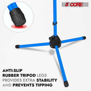 5 Core Mic Stand Floor Height Adjustable <b>Tripod</b> Microphone Stands w Extending Telescoping Boom Arm - Product Image 6