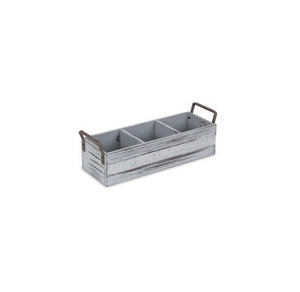 Caddy de madera rústica hecho a mano con compartimentos fuertes, ideal para el almacenamiento de la organización del hogar y el estilo de decoración rústica - Product Image 2