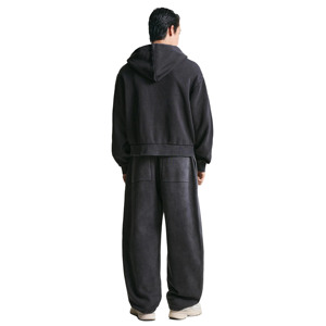 Fabricant de survêtements lavés d'hiver de haute qualité 100% coton polaire lourd personnalisé hommes femmes sweats à capuche - Product Image 3