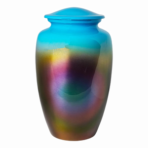 Urne funéraire en métal Urne commémorative en aluminium de qualité supérieure avec revêtement Meena Grandes tailles de souvenirs de 220 pouces cubes Étanche et gravable - Product Image 3