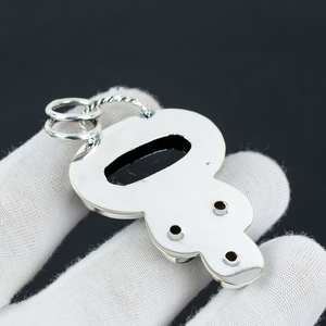 Pendentif en onyx noir et topaze miel, argent sterling 925, fait main, bijoux classiques, design unique, cadeau pour femmes et enfants - Product Image 5