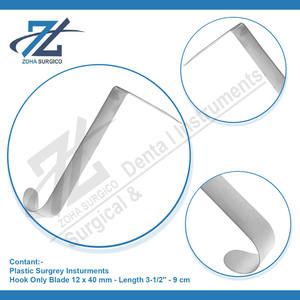 CONVERSE 12x40mm crochet de nez lame seulement 3-1/2 ''-9 cm longueur allemand en acier inoxydable instrument chirurgical base fabricant Pakistan - Product Image 3