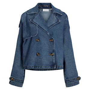 แจ็กเก็ตผ้ายีนส์สำหรับผู้หญิงมีแบรนด์สำหรับป้ายที่กำหนดเองและคำสั่งซื้อยี่ห้อส่วนตัว - Product Image 1