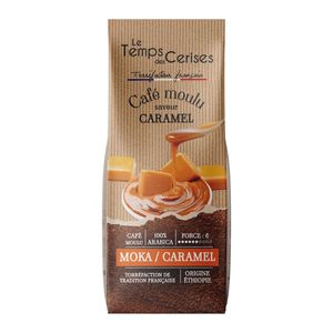Le Temps des Cerises Caffè Macinato Caramel 225g (7.9 oz) – Tostatura Francese, Certificato IFS, Caffè Gourmet Premium - Product Image 1