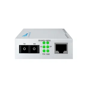 Support customized 2-port single mode dual fiber LED dedicated IP40 protection level gigabit transceiver