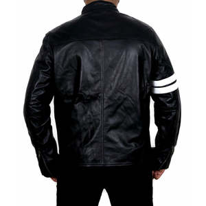 Chaqueta de Motociclista de Cuero PU con Cuello Camisero y Cremallera, Ajustada, Otoñal, para Hombre, Estilo Urbano, con Botones, Lisa, Teñida, Reversible y Ecológica - Product Image 6