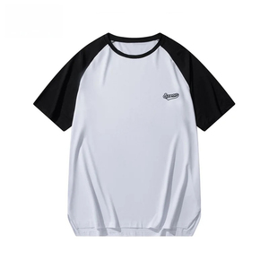 T-shirt pour homme à manches courtes, couleur unie, style basket-ball, décontracté, ample, col rond, maille, sportif, tendance, polyvalent - Product Image 5