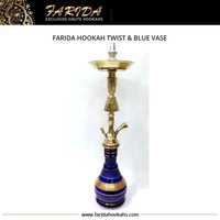 En gros Farida Hookahs Modèle Égyptien Twist, Ensemble Midi en Laiton Massif, Chicha Narguilé, Gravure à la main en relief de blé, Luxe 75cm