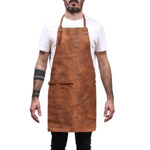 New Arrival Wholesale Adult <b>Apron</b> With Customized Logo Kitchen <b>Apron</b> Genuine <b>Leather</b> <b>Apron</b> LPN-0100 - Product Image 5