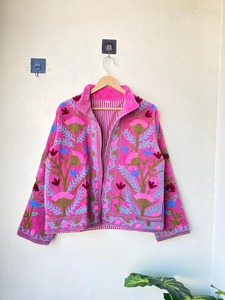 Floral terciopelo algodón Suzani bordado Boho chaqueta de invierno nuevo diseñador abrigo Navidad regalo festivo Casual prendas de vestir capas - Product Image 3