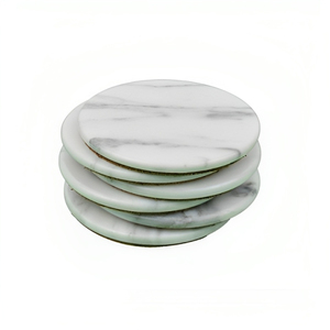 Ensemble de sous-verres en marbre de qualité contemporaine avec motif attentif Cadeau de mariage Tapis et coussinets en pierre Design agréable - Product Image 3