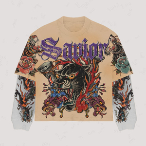 เสื้อวอร์มระบายความร้อนสำหรับผู้ชายผ้าวาฟเฟิลแบบมีชั้นพิมพ์ลายสตรีทแวร์สำหรับ100% - Product Image 6