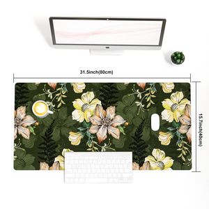 Grand tapis de souris de jeu en cuir PVC unilatéral, tapis ergonomique en cuir de chamois, tapis de bureau de jeu confortable pour le bureau et la maison - Product Image 5