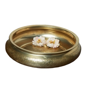 Bol de service moderne pour la maison hôtel Restaurant ustensiles de cuisine vaisselle Unique fruits secs Dates bol de service bols en métal de forme ronde - Product Image 1