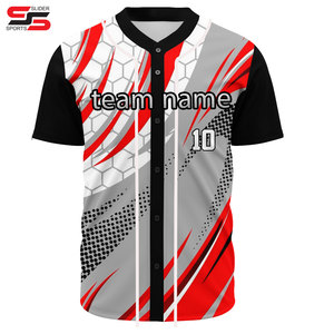เสื้อกีฬาเบสบอลติดกระดุมสำหรับเยาวชนเสื้อกีฬาระบายอากาศได้ดีพิมพ์ลายซับลิเมชัน - Product Image 3