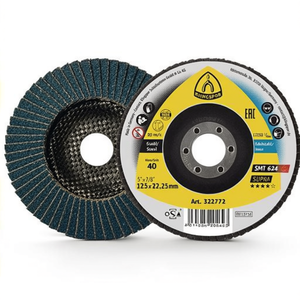 KLINGSPOR SMT 624 Supra 115 mm Disque à lamelles 120 Grit 12 Conical INOX Zirconia Corundum Lot de 10 pour le ponçage - Product Image 3