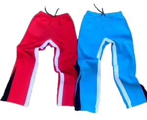 Pantalon Cargo Y2k personnalisé Vente en gros Hommes Rétro Street Trend Slim Fit Baggy Flare Pantalon de Sudation Jambe Droite Empilés Y2k