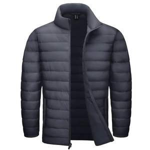 100% Polyester Bomber Veste Plus La Taille Vêtements D'hiver Fermeture Éclair Style Décontracté Couleur Unie Toile Matériel - Product Image 5