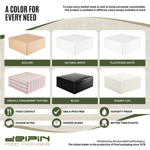 Carton carré jetable de luxe écologique fabriqué en Italie boîte à nourriture personnalisable différentes tailles différentes couleurs - Product Image 3