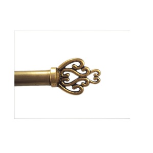 Brass Luxury Tomb Engraving Design Heavy Finials With <b>Curtain</b> Bracket Set & Pure Heavy Brass Rod for Window Decoration - Product Image 5