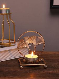 Support de lampe à thé de luxe pour la décoration intérieure pour le salon Éclairage élégant pour la table Bougeoir en métal élégant - Product Image 2