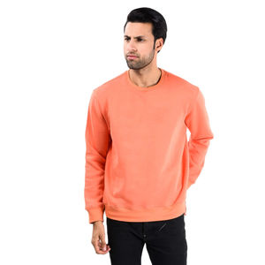 Nueva moda para hombre, Sudadera con cuello de patrón sólido, ropa de calle informal bordada de punto 100% algodón, forro polar de invierno liso teñido - Product Image 5
