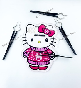 New Sustainable Custom Acrylic Cute Hello Kitty <b>Lash</b> Tile With Magnet For Eyelash Extension Tweezers Customization Available - Product Image 1