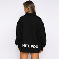 Dernier modèle de sweat-shirt à capuche casual premium pour femmes avec logo personnalisé surdimensionné en coton biologique sweat-shirt à demi-fermeture éclair pour femmes