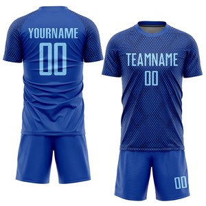ชุดเสื้อฟุตบอลแบบแห้งเร็วชุดเสื้อยูนิฟอร์มฟุตบอลสีฟ้าสีเหลือง - Product Image 2