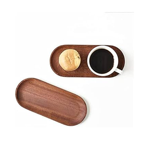 Plateau de service en bois 100% naturel, plateau rectangulaire décoratif personnalisé pour la cuisine, couverts, nourriture, fruits modernes pour le ramadan, mariage - Product Image 2