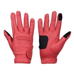 Gants d'équitation en cuir respirants à doigts complets pour hommes, fermeture auto-agrippante, séchage rapide, design couleur personnalisé, prix de gros - Product Image 1