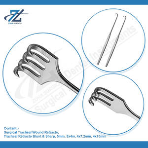 เครื่องมือผ่าตัดสแตนเลสทื่อ5x4มม. โค้งขนาดใหญ่เครื่องดึงแผลด้วยมือ - Product Image 4