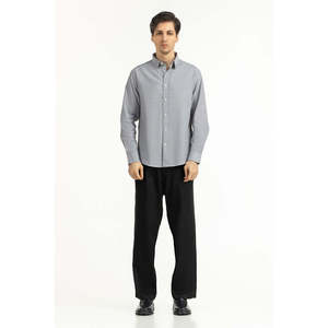 Chemises décontractées pour hommes à col montant avec boutons, 100 % coton popeline, design à carreaux, offre ODM - Product Image 5