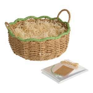 Cestas para la búsqueda de huevos de Pascua, cesta de Pascua de papel de rafia a rayas con asa, venta al por mayor de Vietnam, embalaje de regalo de Pascua sostenible - Product Image 4