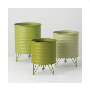 Galvanized Oval Shape Metal Tin Plant Flowers Planter Pot with Metallic Handles Good Quality Products for Home and Garden Decor - Product Image 5