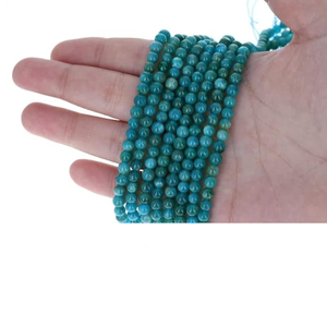 Collier en cristal naturel, perles d'apatite bleue lisses, pierre rouge polie, bijoux, brin lâche, grossiste en pierres précieuses pour la guérison - Product Image 5