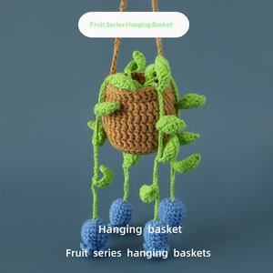 ตะขอแขวนในรถแบบถักโครเชต์ ผลิตภัณฑ์ใหม่ ลายผลไม้ งานถักมือ ตะกร้าแขวน ดีไซน์มินิมอล สร้างสรรค์ สวยงาม เหมาะเป็นของขวัญ - Product Image 2