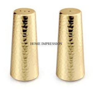 Molinillo de sal y pimienta de Metal chapado en oro de alta calidad de diseñador elegante único de arte creativo moderno con Base de mármol blanco de la India - Product Image 5