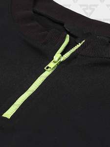 Conjunto Deportivo Personalizado Unisex de Manga Larga para Hombre, Negro, Casual, 100% Algodón, Sudadera con Media Cremallera y Pantalones Deportivos, 2 Piezas - Product Image 2