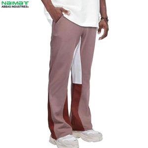 Wholesale Customized Logo Men's <b>Stacked</b> Flare <b>Joggers</b> Pockets Streetwear Casual Breathable Fleece Lining Drawstring Closure - Product Image 3